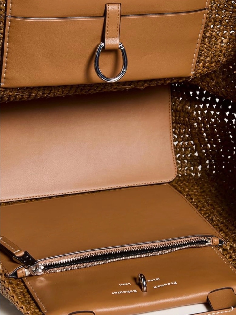 Proenza Schouler Morris Brown Raffia Tote with Tan Leather Trim - Picture 4 of 4
